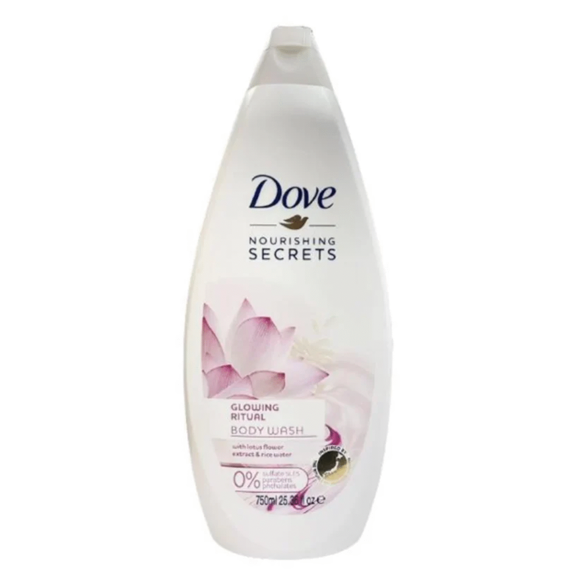 Dove Glowing Ritual Lotus Flower Extract & Rice Water Body Wash 750ml - Image 1