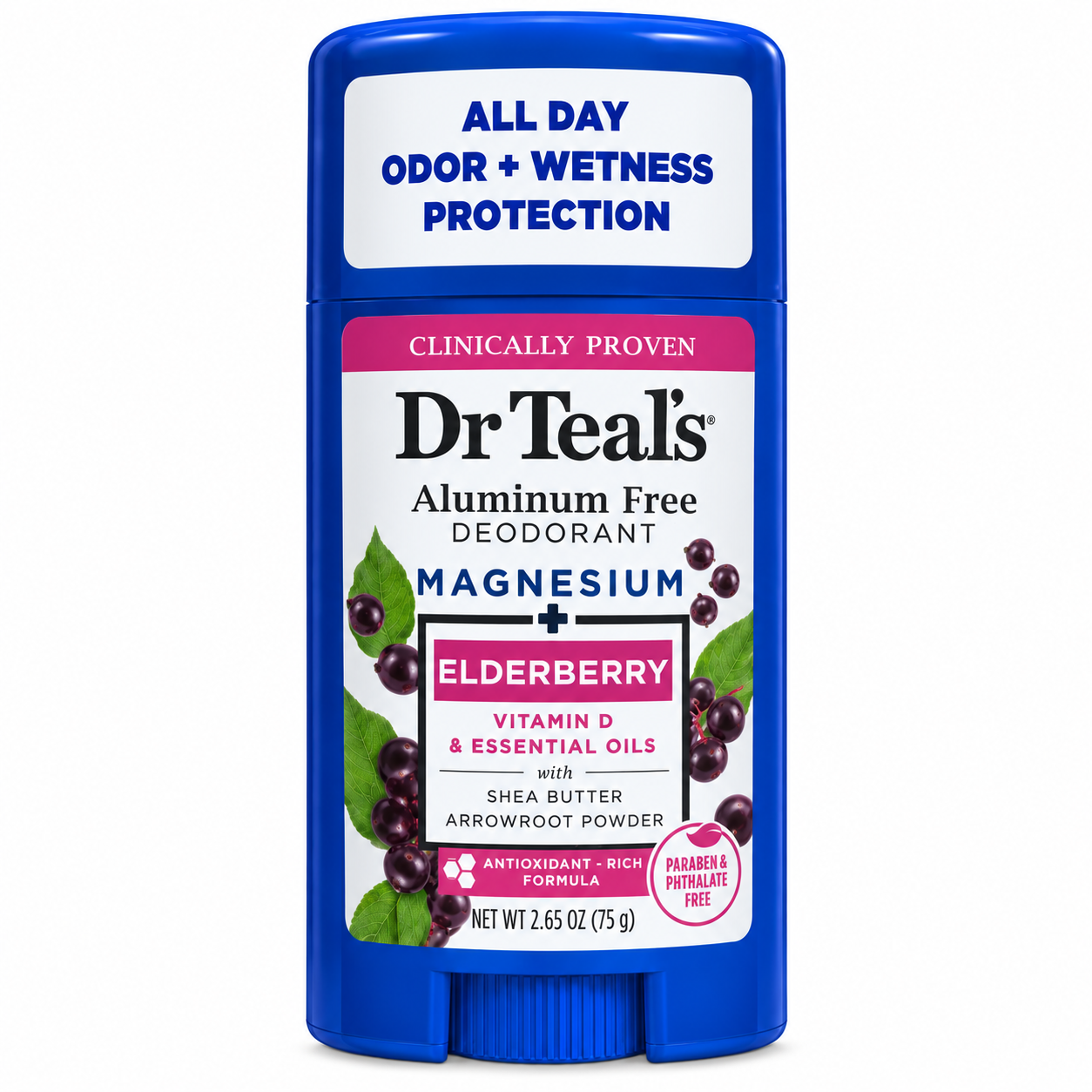 drtealselderberryandvitaminddeodorant Dr Teal's Aluminum Free Deodorant Elderberry & Vitamin D - Image 1