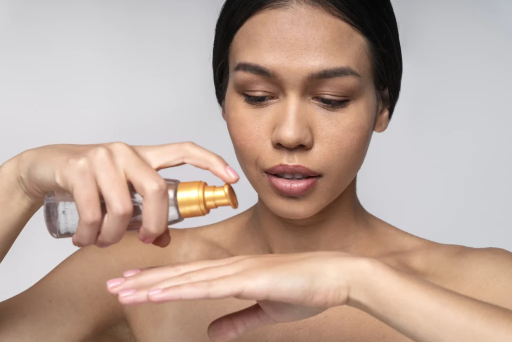 woman doing beauty care treatments