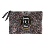 NWT Sparkle & Shine Glitter Zippered Pouch with Earrings