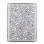 Silver Glitter & Hearts Moving Glitter Pocket Mirror