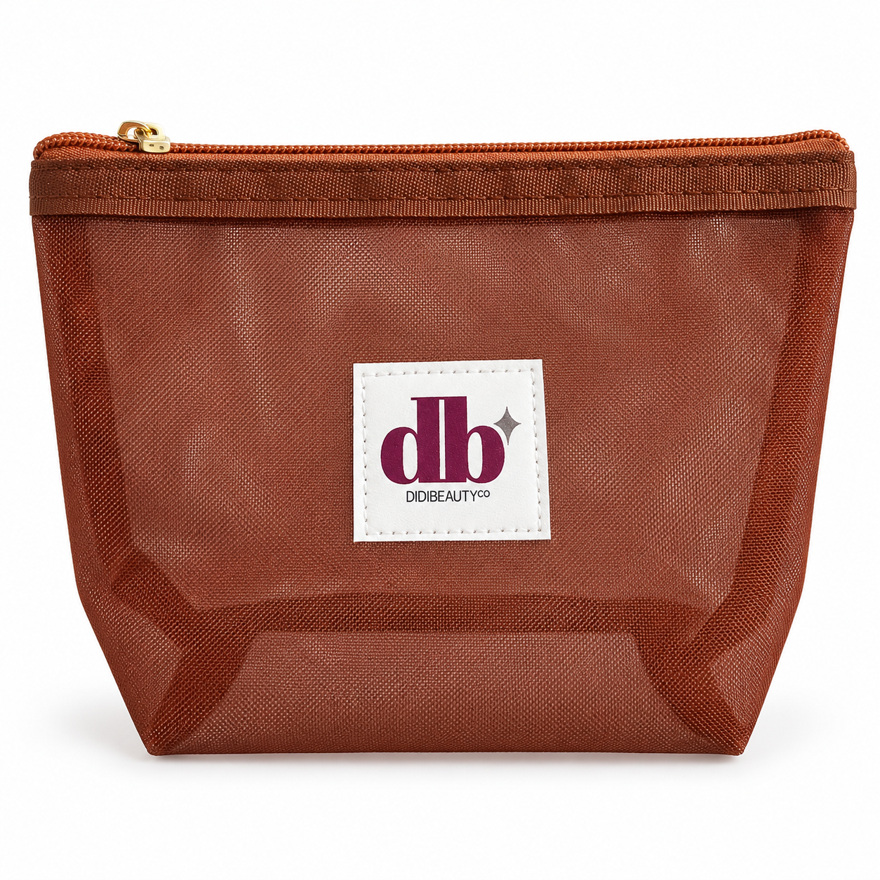 didibeautymeshpouch Didi Beauty Brown Mesh Makeup Bag - Image 1
